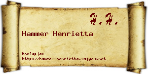 Hammer Henrietta névjegykártya