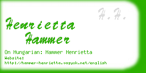 henrietta hammer business card